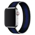 Milanese loop watch band in black and blue striped metal for Apple Watch series - 32 Black And Blue / 38/40/41/42mm