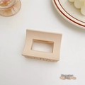 Elegant matte milk coffee color rectangular large hair claw clip for women accessory - Square Style / Diameter Approx 6cm / Milk Coffee
