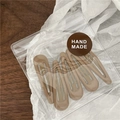 Set di 6 fermagli per capelli a goccia color tè al latte in confezione artigianale - 5 Pezzi / Caffè Chiaro