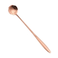 Long handle rose gold stainless steel spoon featuring a 3D rose flower shaped head - Rose Spoon / Rose Gold