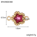 Pink zircon star charm in gold stainless steel finish for DIY jewelry 10x7mm - BP43960D3B0-Pink Star Linker