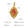 18k gold plated stainless steel pendant with red and yellow gradient acrylic stone - SAC23061924-Red Yellow Acrylic Pendant