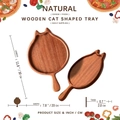 Cat shaped ebony wood cutting board for kids with handle, size 30x20cm for food serving - Cat Shaped Tray Small 30*20*2cm