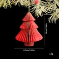 Albero di Natale in carta a nido d'ape rosso con bordi glitter oro e dimensioni - Ciondolo Albero di Natale / Rosso con piccolo albero