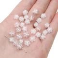 Transparent white plum blossom glass beads for DIY necklaces and handmade bracelets - Clear