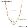 Collana con perle barocche e acciaio al titanio placcato in oro 18 carati fine - Collana Oro