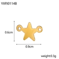 Dettaglio ciondolo a stella in titanio dorato con dimensioni 0,6x0,9cm per gioielli - YXPJ0114B