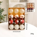 12-pack Christmas ball ornaments in gold, rose gold, red and silver textures in a gift box - Brown Champagne Set 8cm 12Pcs