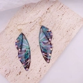 S925 silver gradient butterfly wing earrings with purple and green sequins and rhinestones - Green Painted Rhinestone