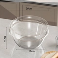 Transparent 3L food-grade plastic mixing bowl with lid, 26cm diameter for kneading - Small Mixing Bowl + Lid