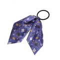 Detail of navy blue hair scrunchie with Halloween motifs like ghosts and pumpkins - Dark Blue Halloween Elements Mix Style