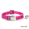 Dettaglio del collare riflettente rosa per gatti con campanellino e anello a D in metallo - Senza Incisione / Rosa Rosso