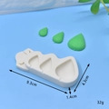Moule en silicone à trois gouttes pour savon et résine, taille 9,3 cm x 4,3 cm - Fleur