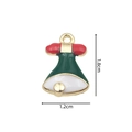 Christmas bell charm pendant in green and red enamel with dimensions 1.8cm by 1.2cm - 2331 Christmas Bell