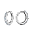 Elegant S925 sterling silver hoop earrings with sparkling marquise-cut cubic zirconia - Lze22-p