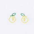 Clips de papel creativos con forma de limón en metal plastificado amarillo y verde - Pera (10 Piezas/Paquete)