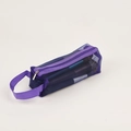 Trousse de maquillage violette en maille pour voyage avec fermeture éclair et poignée - Moyen / Violet