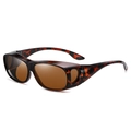 Classic amber tortoiseshell fit-over sunglasses with brown lenses for prescription glasses - Tortoise Frame Brown Lens Polarized C8
