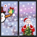 Christmas static window stickers set featuring Santa, snowman, and birds for holiday decor - 2-Pack Set XC83+86
