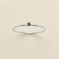 Minimalist S925 silver ring with bezel-set round green zircon stone variant - US 7 / Silver August Light Green