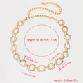 Gold metal geometric circle link waist chain belt with size specifications and weight - Gold Circle Style (19435)
