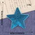 Écusson étoile à paillettes bleues pour déco DIY vêtement badge brodé de 9cm - Bleu