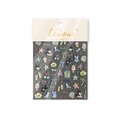 Relief summer cat nail stickers with coconut trees and neon elements on white background - Kitten's Summer-Shell Light (TO-5122)