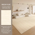 Creamy beige faux cashmere rug with high density texture and breathable cotton backing - 80x160cm / Rock Wool