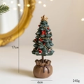 Mini resin Christmas tree with dark green foliage and gold star topper, 17cm height - Large