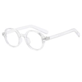 Retro small oval sunglasses with transparent clear frames and integrated nose pads - Transparent Frame