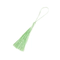 Pale mint green silk tassel charm with hanging loop for DIY bookmark craft making - Ice Silk Tassel / Grass Green