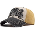 Berretto da baseball vintage 1962 ricamato in cotone lavato tricolore invecchiato - Patchwork Nero e Giallo / Regolabile