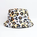 Stylish leopard print bucket hat with wide brim in white yellow and orange leopard patterns - One Size / Yellow Leopard Print