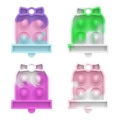 Rainbow bell-shaped pop it fidget toy keychain in four mixed silicone color patterns - Christmas Bell Pop