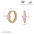 Detailed size specifications of pink star s925 silver earrings with golden finish - 925 Silver / Pink Drip Oil (Gold Plated 925 Silver)