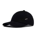 Gorra de béisbol negra lavada con bordado Sport y detalle de logo metálico - Negro