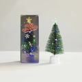 Dettaglio del mini albero LED con stella luminosa e confezione regalo natalizia - Con Luce Incorporata Scatola Singola / Confezione da 17cm