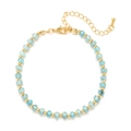 Detail of bohemian light blue stone beads and golden spacers with lobster clasp - Sky Blue