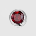 DIY stainless steel pendant charm featuring a brilliant round red rhinestone setting - Steel Color (JJYP36094) / Jan-Red