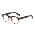 Vintage gradient brown tortoiseshell sunglasses with distinctive three-point metal rivets - Brown Gradient / Anti-Blue Light