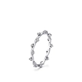 S925 Sterling Silber Ring mit unregelmäßigem Design und Mikrozirkonia-Besatz - US-Größe 5 / Silber (S925 Sterling Silber)
