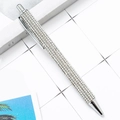 Sparkling silver ballpoint pen fully encrusted with white rhinestones and a metal clip - Silver (Silver Parts)