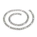 Polished stainless steel Figaro chain necklace for men with a large lobster clasp closure - 8mm Width/55cm Length (KN82091-Z)