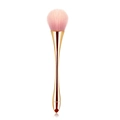 Single large loose powder makeup brush with soft pink bristles and a gold tapered handle - Rose Gold with Pink Bristles