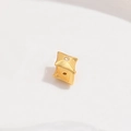 Macro shot of gold square spacer bead with white zircon inlay for jewelry making - Style A: Gold Wide Rhombus Bead