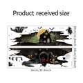 Detail van Halloween muurstickers met spookhuis en monsters met rode ogen set van 2 - 30*90cm*2stks