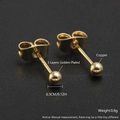 Klassische 18k vergoldete 3mm Kugelohrstecker mit 925er Silberstift auf dunklem Grund - ED03-9 Kugel 0.3CM / Gold