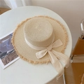 M (56-58cm) / Beige Fringed Bow