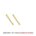 Dos pares de pendientes de plata S999 bañados en oro, 10-11mm para lóbulos - Juego de 2 pares / Oro (10-11mm/Para los lóbulos de las orejas)