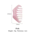 Pink resin scalp massage comb with 5 teeth, size 10.4x5.4cm, for meridian therapy - Wide-Tooth Head Comb / Pink